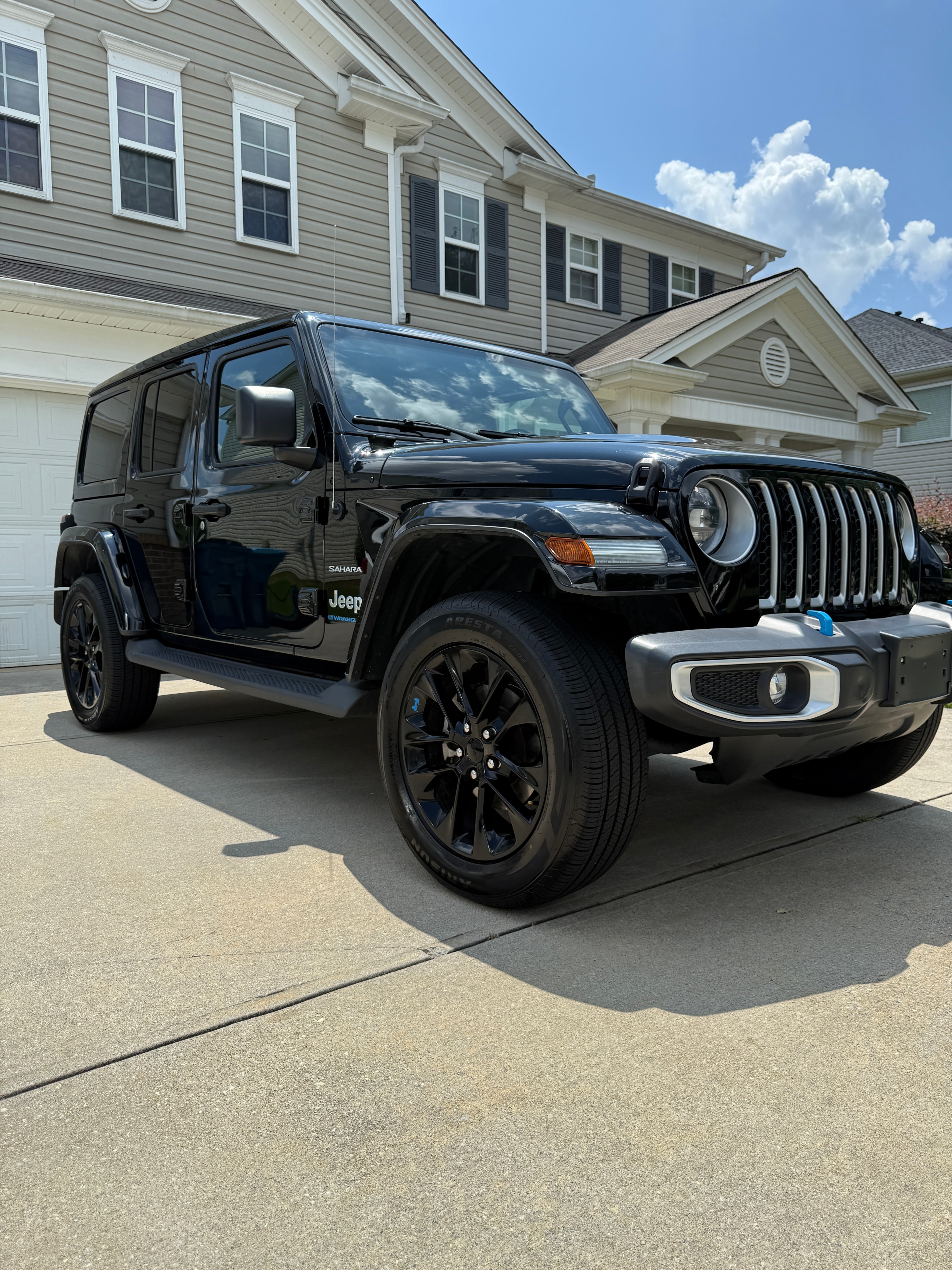 Black Jeep Wrangler Sahara exterior